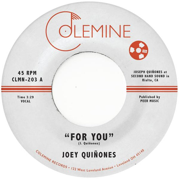 QUINONES, JOEY <BR><I> FOR YOU / ON TAITT ST. [Random Color Vinyl] 7