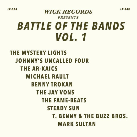 VARIOUS <BR><I> WICK RECORDS PRESENTS BATTLE OF THE BANDS (RSD) [Black Swirl Color Vinyl] LP</I>