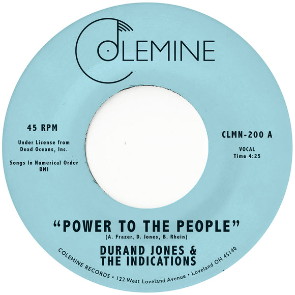 JONES, DURAND & THE INDICATIONS <br><I> POWER TO THE PEOPLE [Black Vinyl] 7