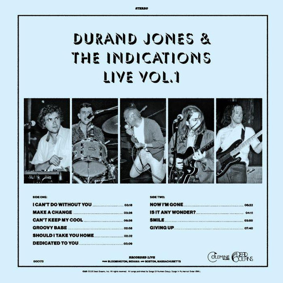 JONES, DURAND & THE INDICATIONS - LIVE VOL. 1 LP