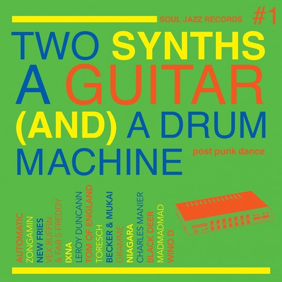 VARIOUS <BR><I> TWO SYNTHS, A GUITAR (AND) A DRUM MACHINE - POST PUNK DANCE VOL. 1 [Indie Exclusive Neon Green Vinyl] 2LP</I>